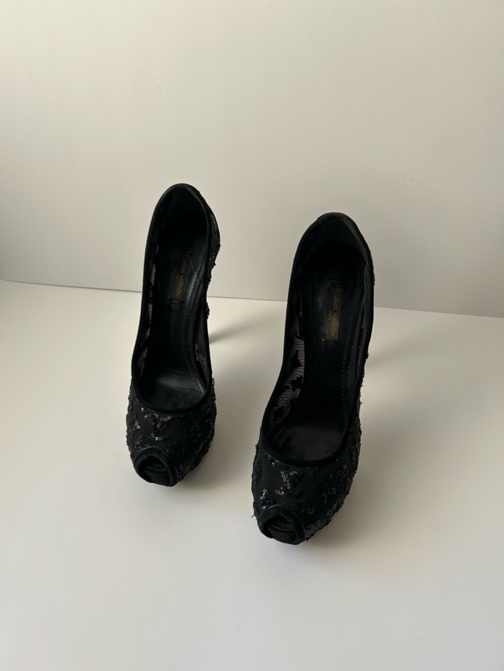 Louis Vuitton Black Sequin Platform Stiletto Pumps - Picture 4 of 4